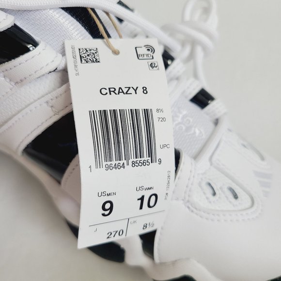 NEW Adidas Crazy 8 Kobe Bryant Basketball Shoes IE7198 Size 9 White main image 4